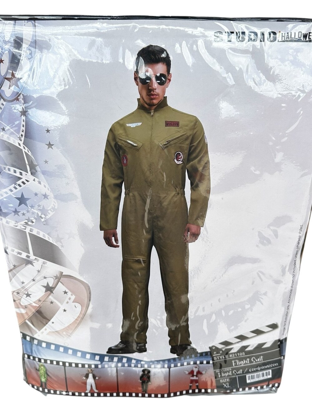 Top Gun Flight Suit Adult Costume Goose Patch Halloween Mens Size XL